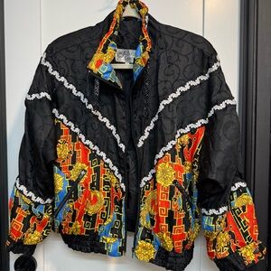 Vintage Giacca Black, Red & Blue Windbreaker Zip Up Jacket